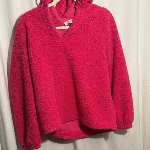 Loft Cozy Pink Hooded Sweater